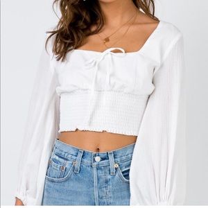 Princess Polly white crop top